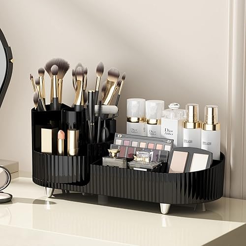 Miniatura 3 de Organizador de maquillaje 2023, vitrina giratoria de gran capacidad, almacenamiento de mostrador de baño, organizador de estantes de cosméticos,