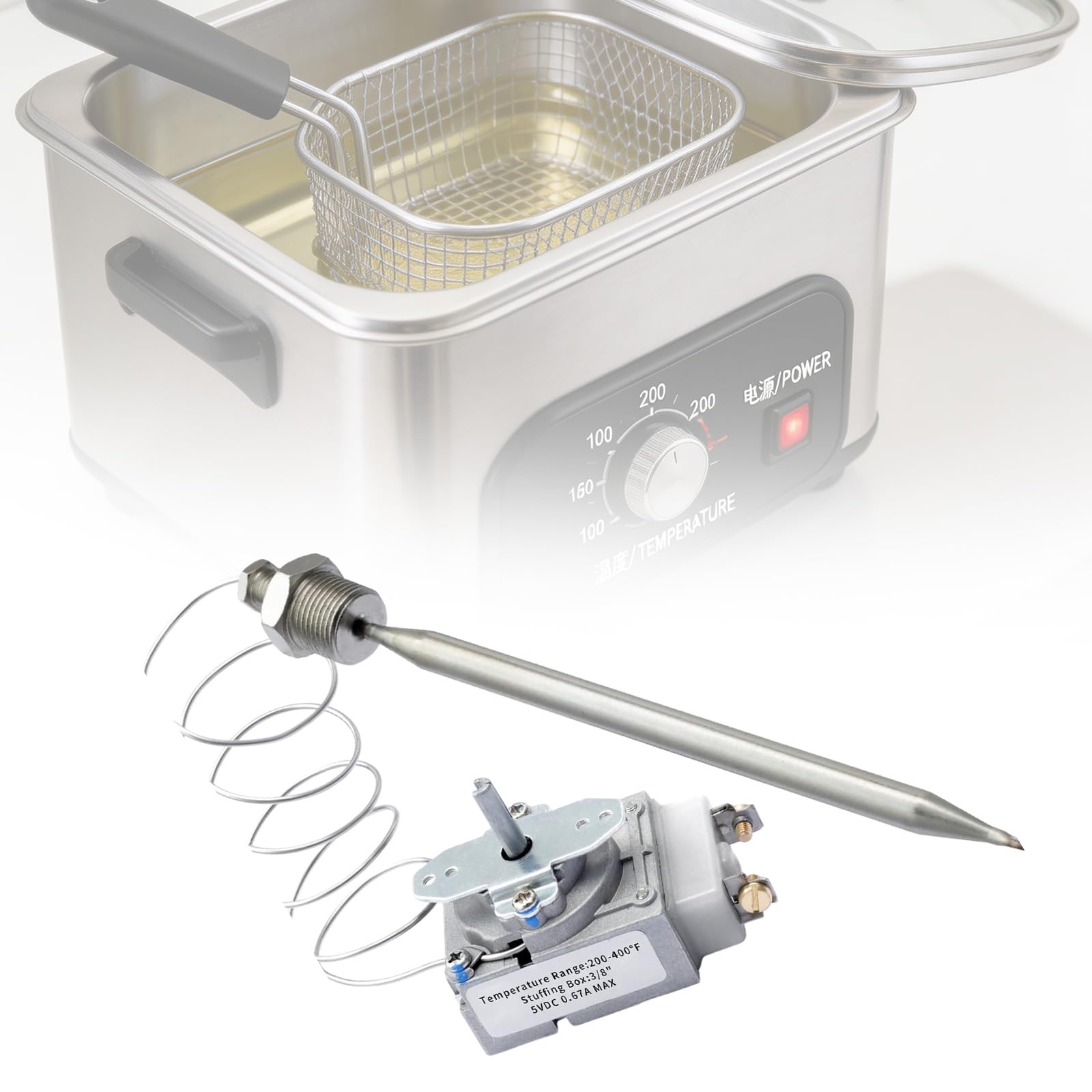 Unidad de Control de Temperatura para freidoras RX-2-24 Termostato para freidoras Interruptores de límite Termostato de Seguridad Pieza de freidora Profesional Duradera