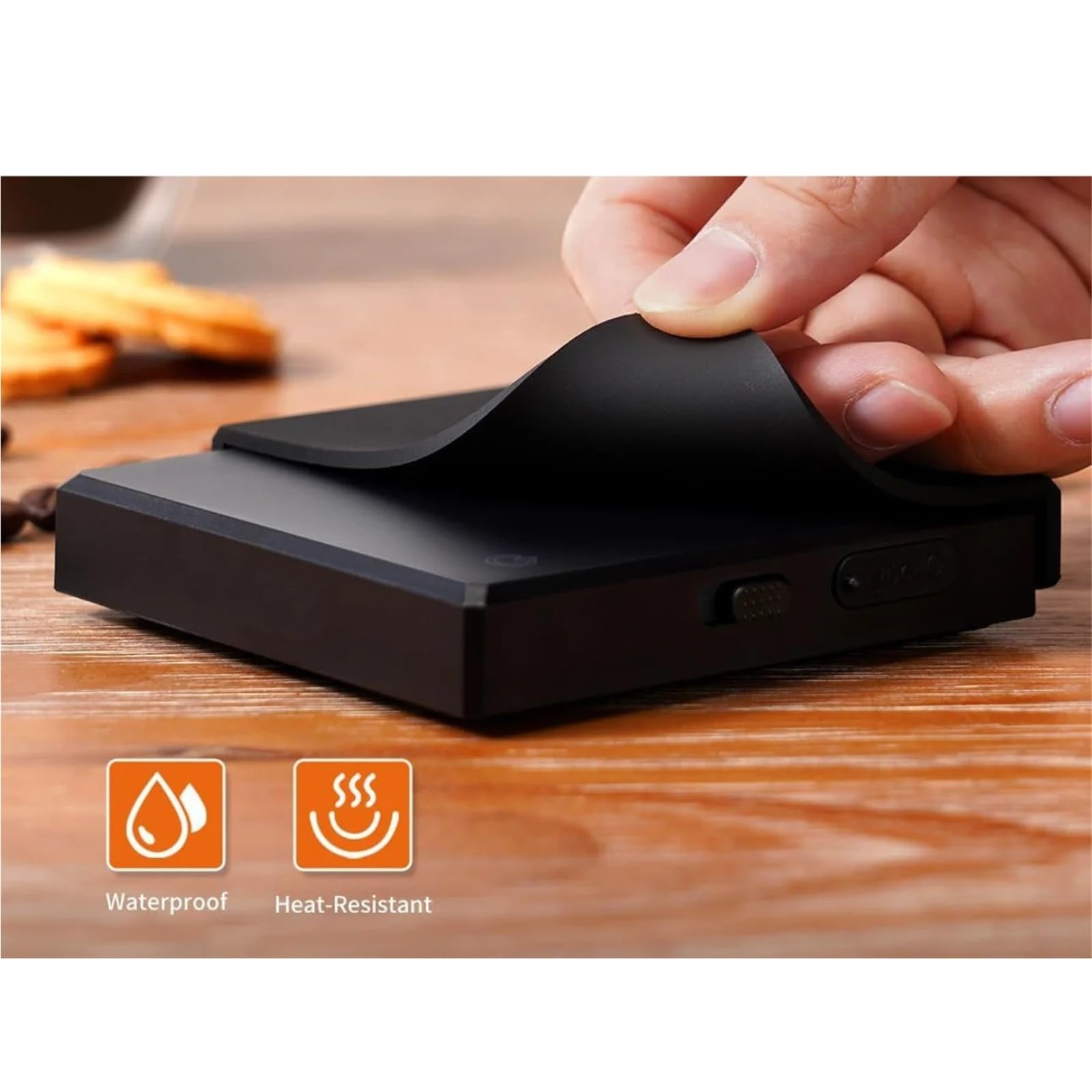 Kaffeewaage Mini-Digital-Kaffeewaage, wiederaufladbar über USB-C, mit Chronographen-Grammgewicht, for die Küche zu Hause(White)