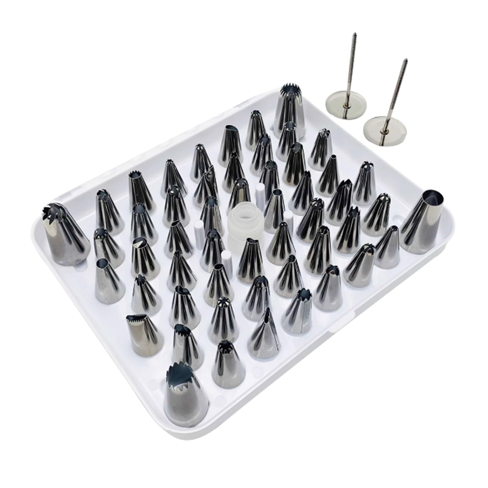 Juego de decoración Pasteles 25/26/55 Piezas, Bolsas Reutilizables Acero Inoxidable, Herramientas Completas for Hornear for Puntas Crema pastelera(55 pcs Set)