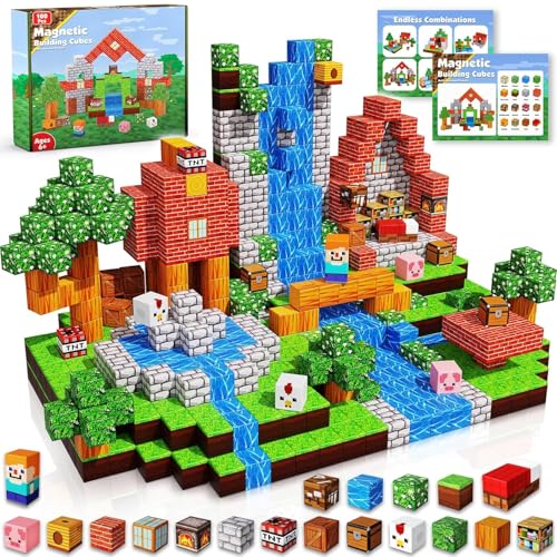 Magnetic Blocks Magnetics Cubes STEM Sensory for 3+ Year Boys&Girls Pack of 100 Magnetic Blocks Montessori Stacking Construction Toys Boys Girls Age 3-18