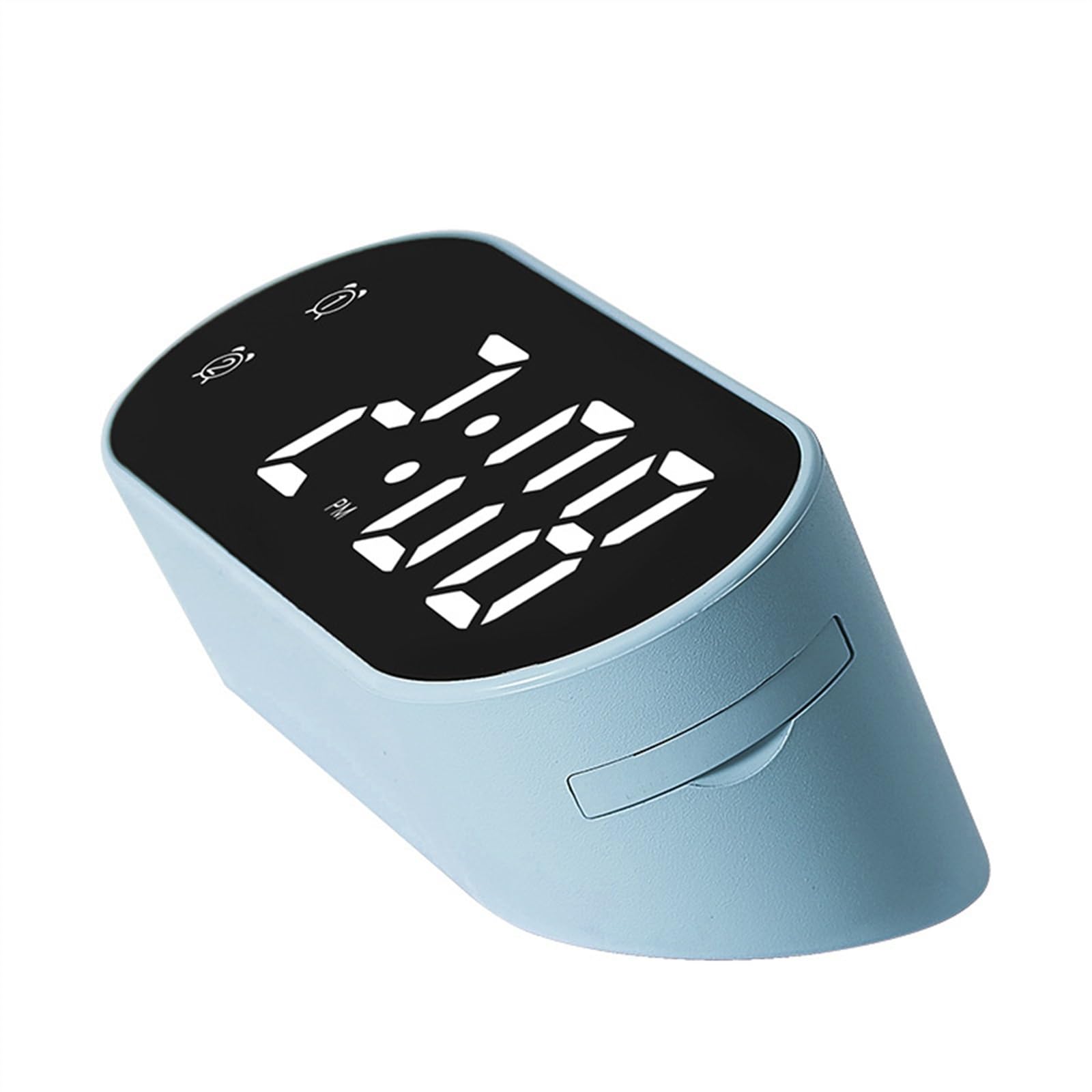 FDEFIRTFG Alarm clock, Mini Digital Temperature Date Snooze Table Clock Dual Alarm 99 Min Timing Countdown 12/24H(Blue)