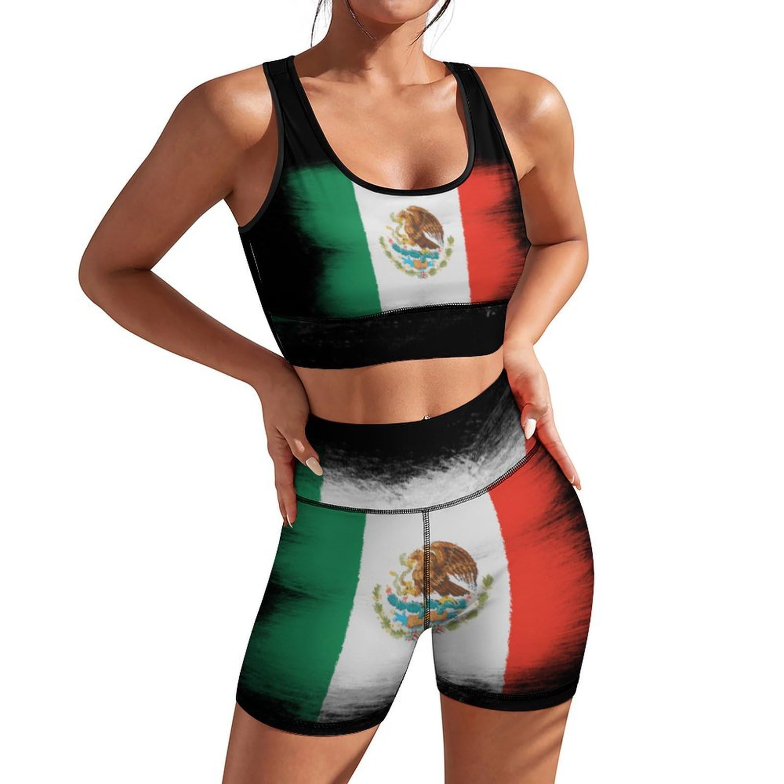 AuHomea Women's Seamless Workout Set 2 Piece Yoga Outfits Active Shorts Sexy Sports Bra for Women