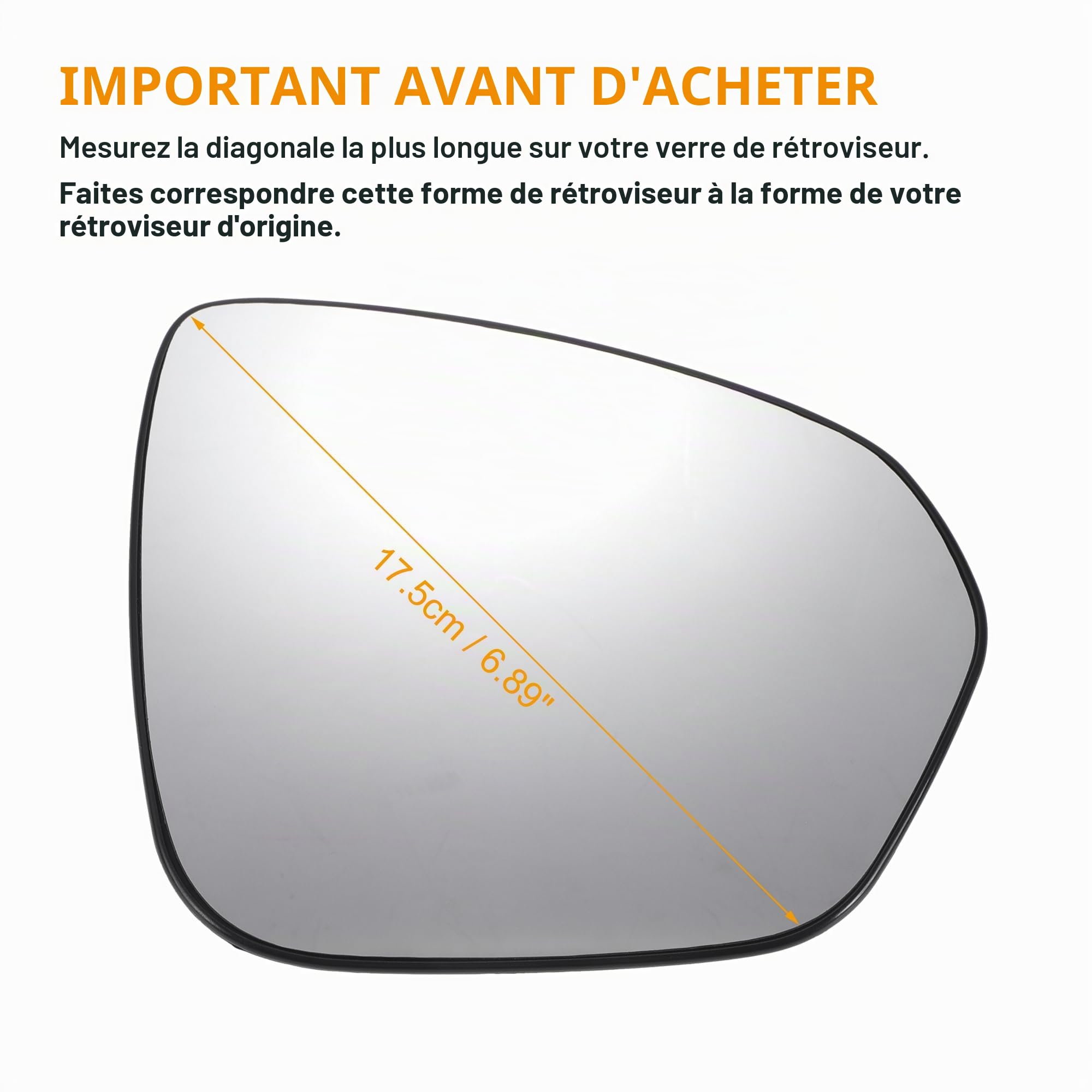 QUARKZMAN Verre De Rétroviseur Droit Chauffant Pour Dacia Duster 18-23 1PC