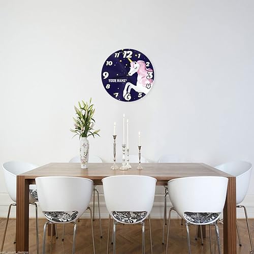 Vista 10 de Reloj de pared de llama de béisbol personalizado para habitación de niños, reloj de pared personalizado con nombre de niño, regalo de cumpleaños