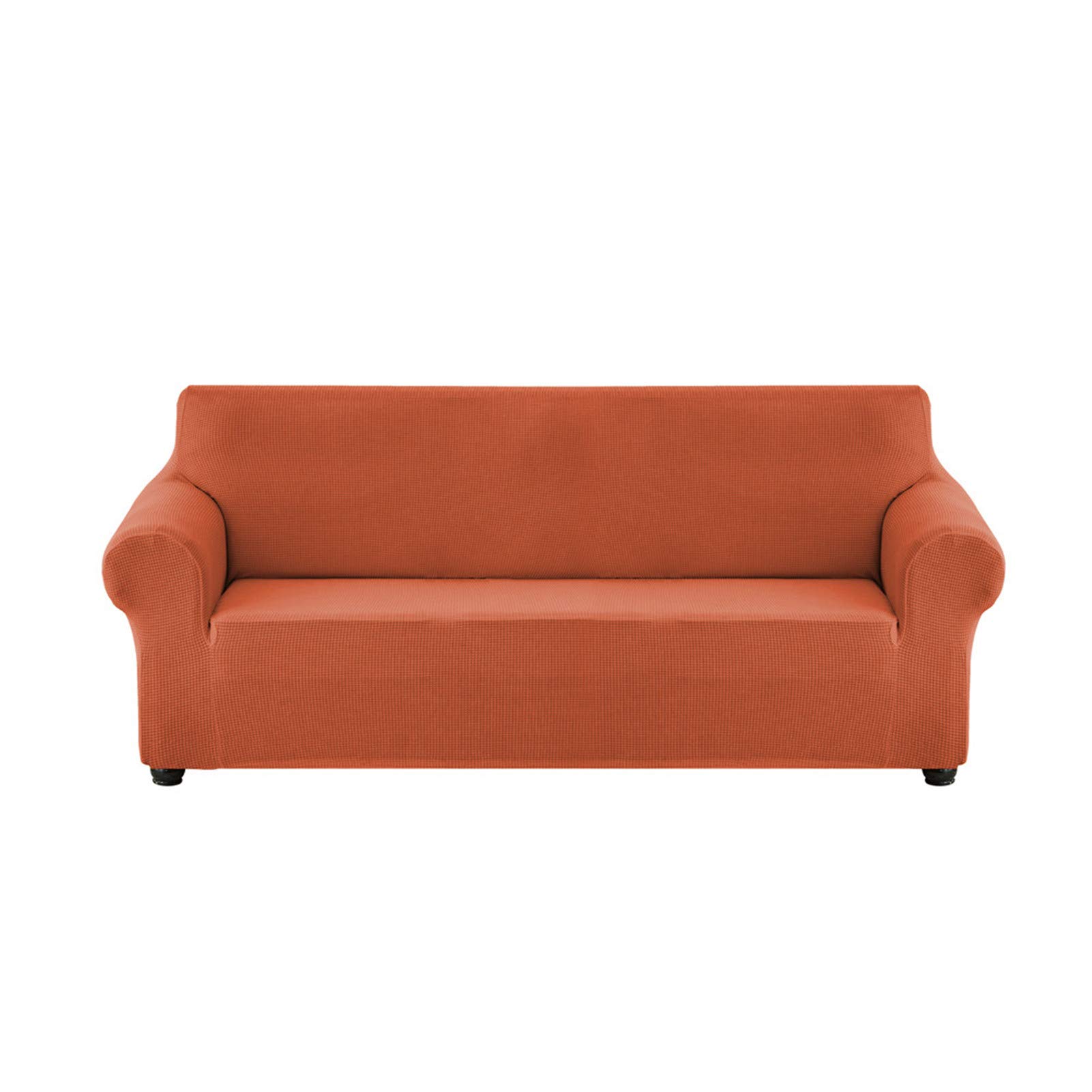 Copridivano elastico, tinta unita, protezione per mobili a 2 posti (zucca), resistente ed elegante, facile da pulire, ideale per l'arredamento della casa e proprietari di animali domestici
