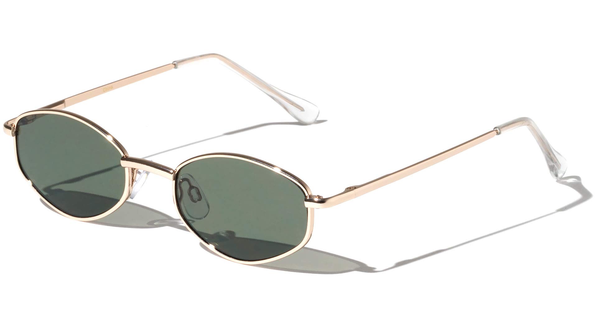 Sunglasses LuxeBoston Thin Frame Diamond Shaped Metal Sunglasses