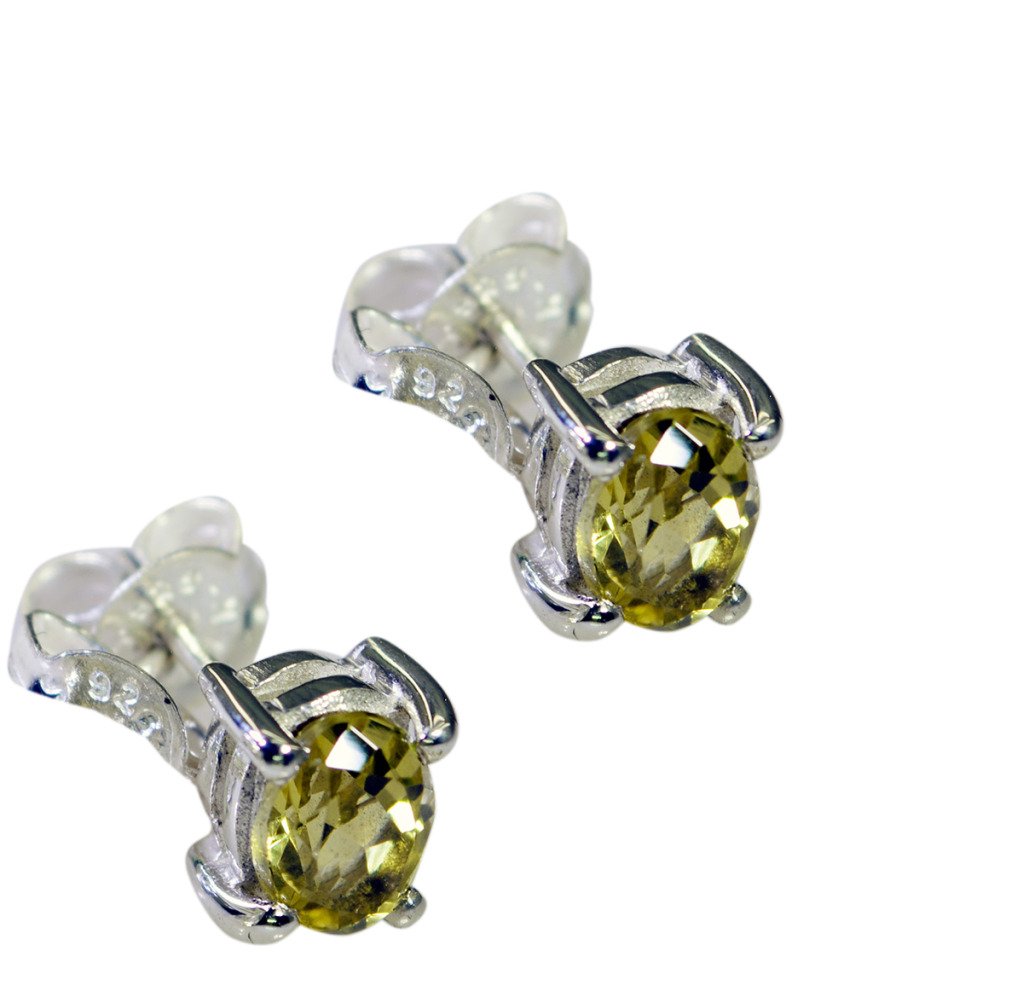 Pendientes limón cuarzo joya de plata para oficina y eventos 2