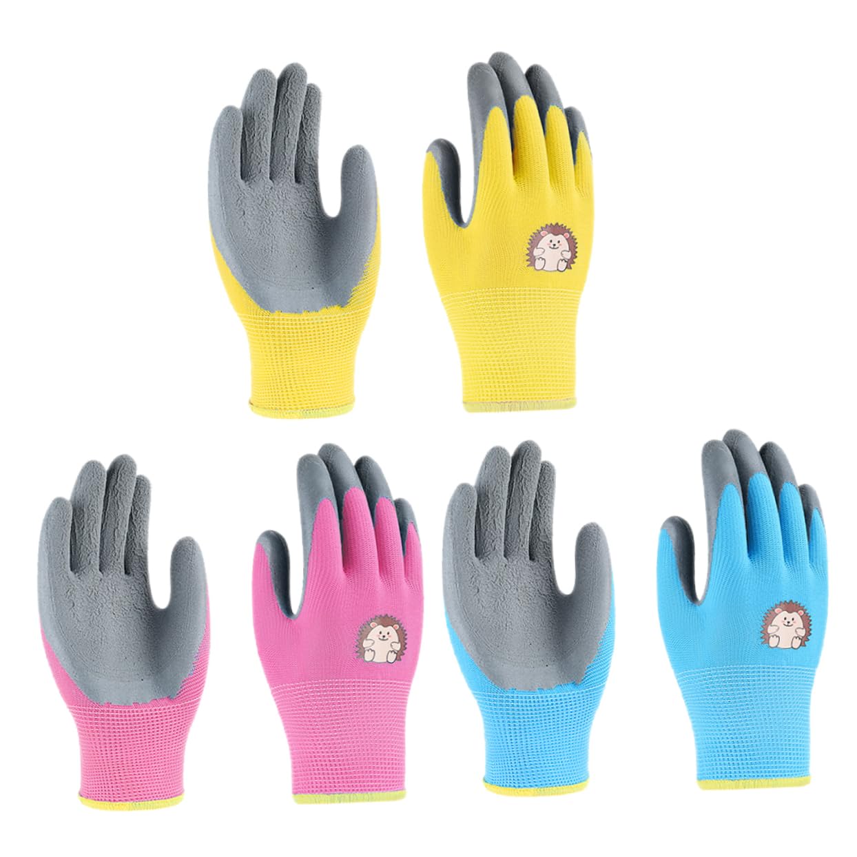 Sosoport Multi-purpose Gardening Gloves for Boys and Girls Thick Breathable 3 Pairs Set Boys and Girls Work Gloves Puncture Proof