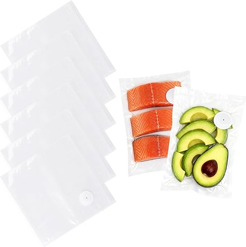 Miniatura 1 de Bolsas selladoras al vacío con válvula de aire, 8 bolsas reutilizables de sellado al vacío de 10 x 11 pulgadas, bolsas de almacenamiento de