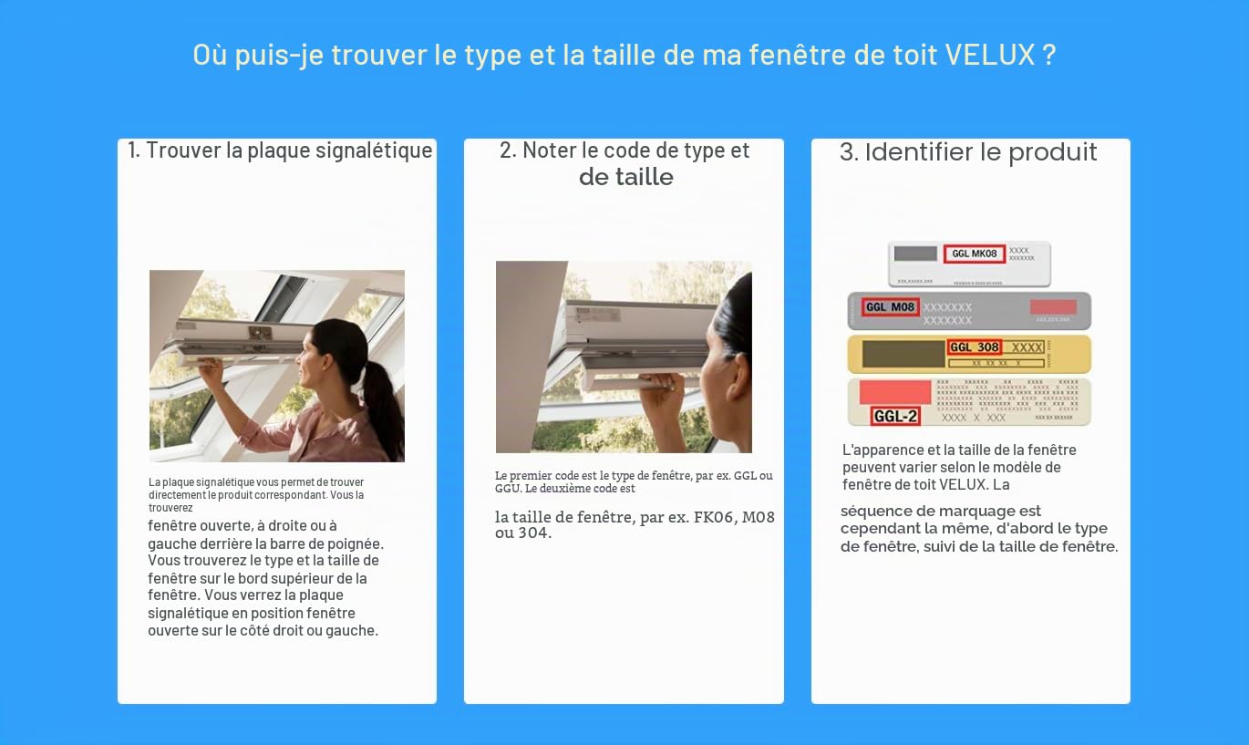 Store extérieur Anti-Chaleur FK04 F04 Compatible fenêtres de Toit VELUX GGU GPU GHU GTL GTU GLL GLU GGL GPL GHL GFL GZL | Protection Solaire Efficace | Pose Facile | Toile Polyester