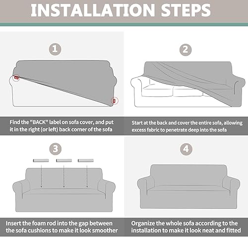 Miniatura 7 de OQHAIR Funda de terciopelo para sofá de 3 cojines, funda gruesa y suave, lavable a máquina, protector de muebles para familias con niños y mascotas,