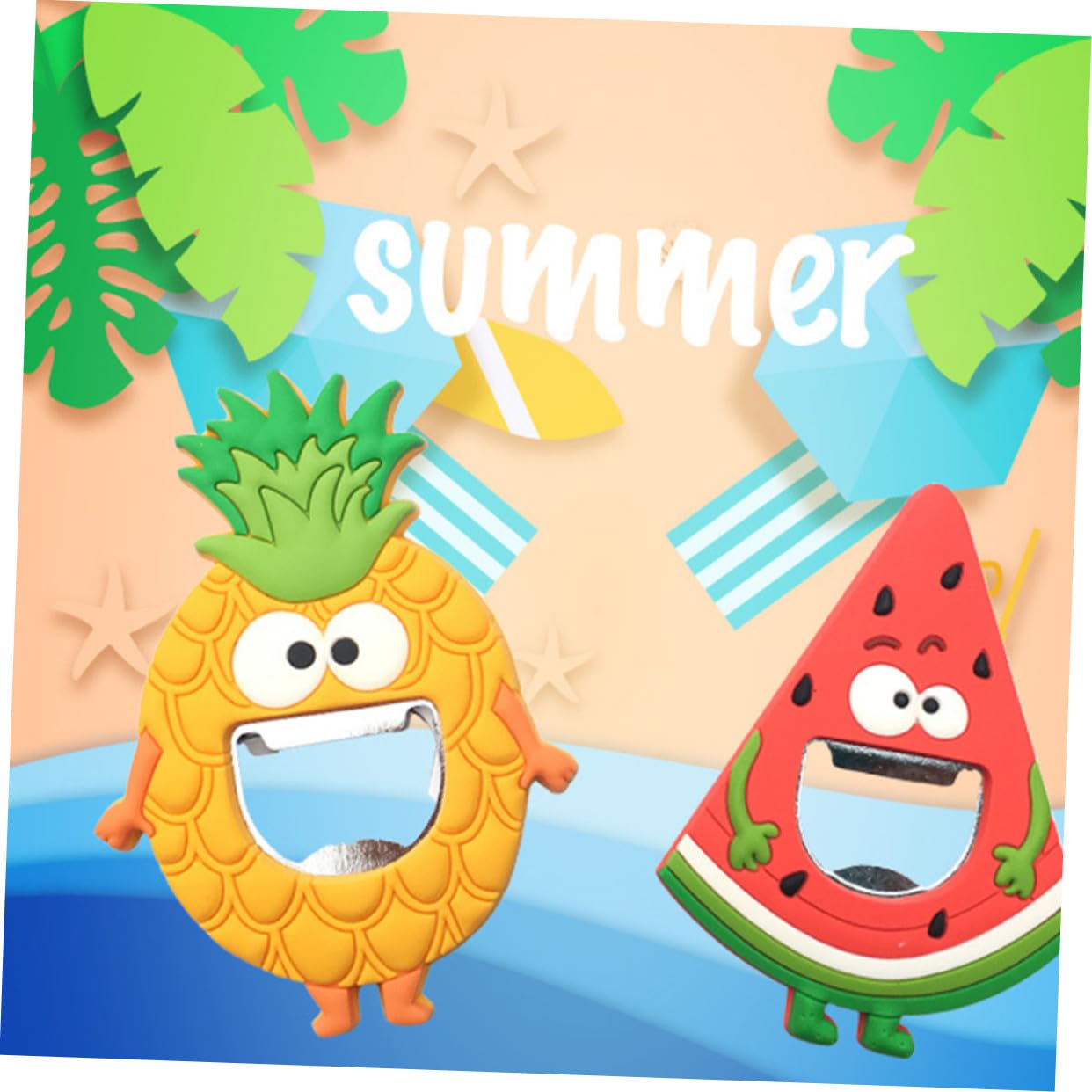 Aimant Réfrigérateur Créatif Ananas avec Décapsuleur Multifonction Décoration Maison et Bureau Aimant Pratique pour Surfaces Métalliques