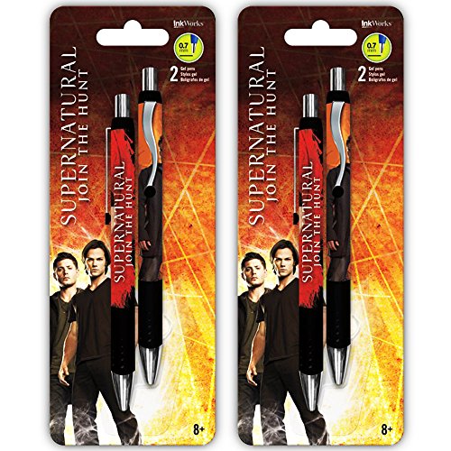 InkWorks Supernatural Gel Pen Set -- Pack of 4 Supernatural Pens (Supernatural Merchandise, Office Supplies)