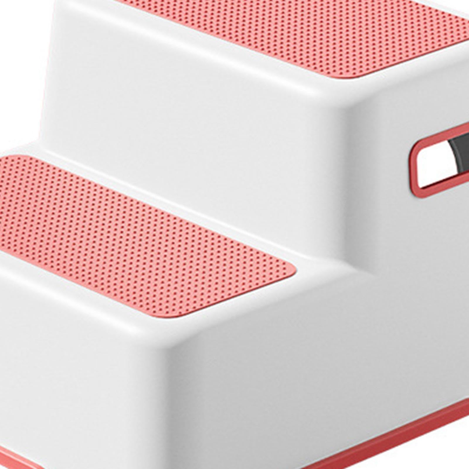 Escalón para niños pequeños, para entrenamiento de ollas, patas de goma antideslizantes, diseño reclinado, seguro para baño y cocina, color rojo, uso universal