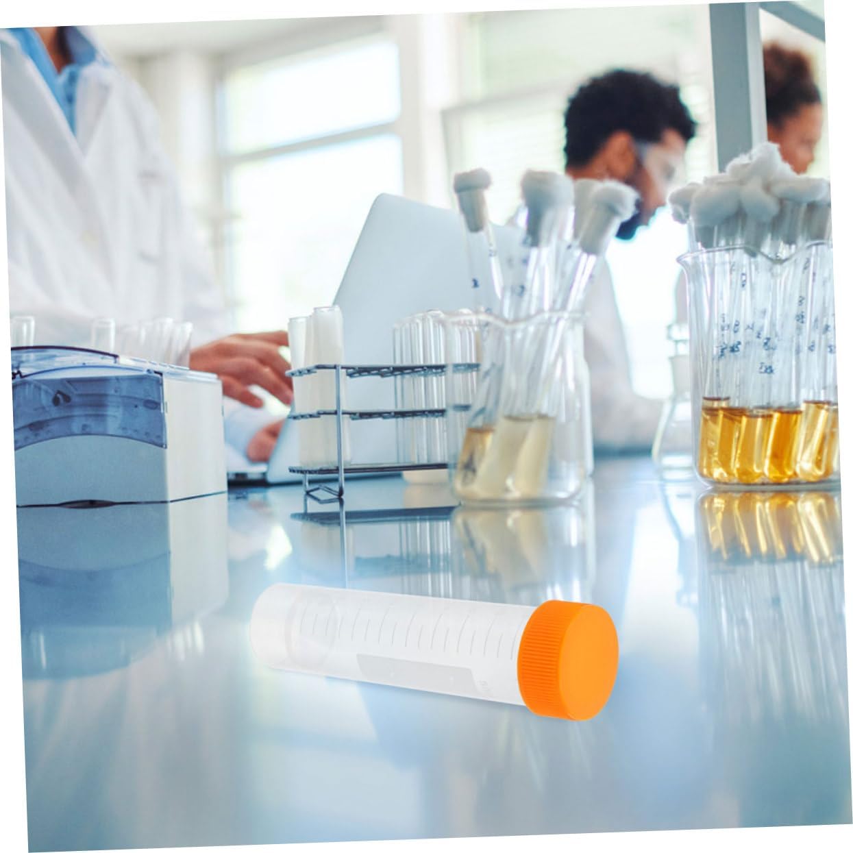 CHILDWEET 10pcs Self-standing Test Tubes Screw Caps for Scientific Experiments Liquid Storage and Sample Preparation Lab Containers