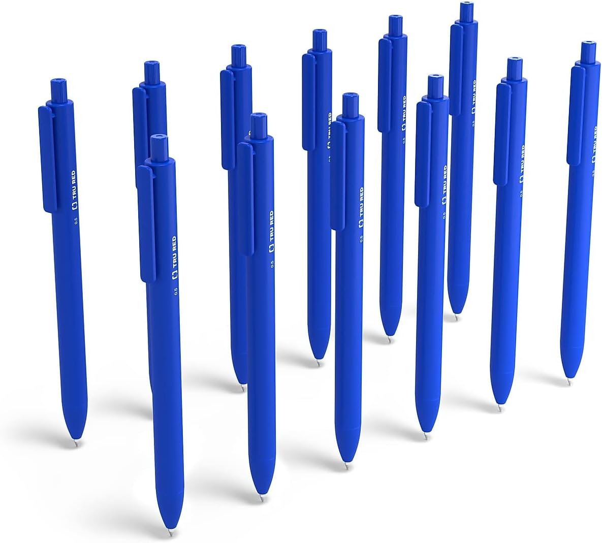 TRU RED Retractable Gel Pens, Fine Point 0.5mm, Blue Ink, 24 Pack – Quick‑Dry Pens for Smooth, Precise Writing