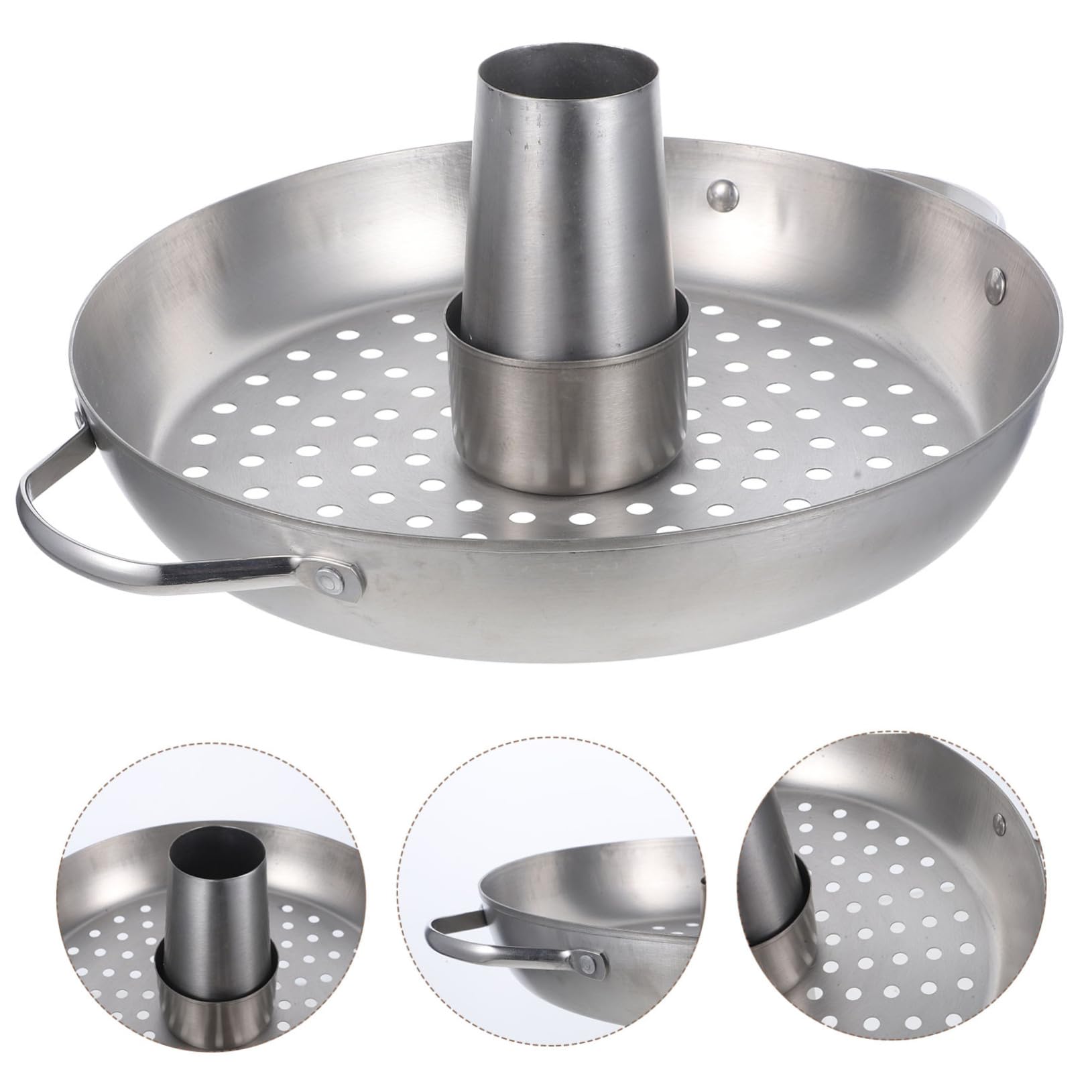 POPETPOP Bandeja para Asar Pollo de Acero Inoxidable Soporte Vertical Desmontable, Ligera y Fácil de Transportar para Barbacoas y Picnics al Aire