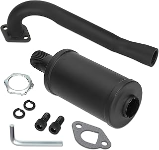 FVRITO Exhaust Pipe Muffler Silencer Kit for Non Hemi Predator 212cc 196cc 6.5hp Coleman Powersports KT196 CK196 RTK200 BK200 Go Kart TrailMaster Hammerhead 80T GX160 GX200 Clone Engines Parts Black