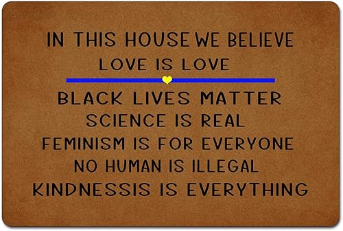 ZQLFDGD in This House We Believe - Felpudos divertidos de goma antideslizante, tapetes personalizados para decoración del hogar para uso en