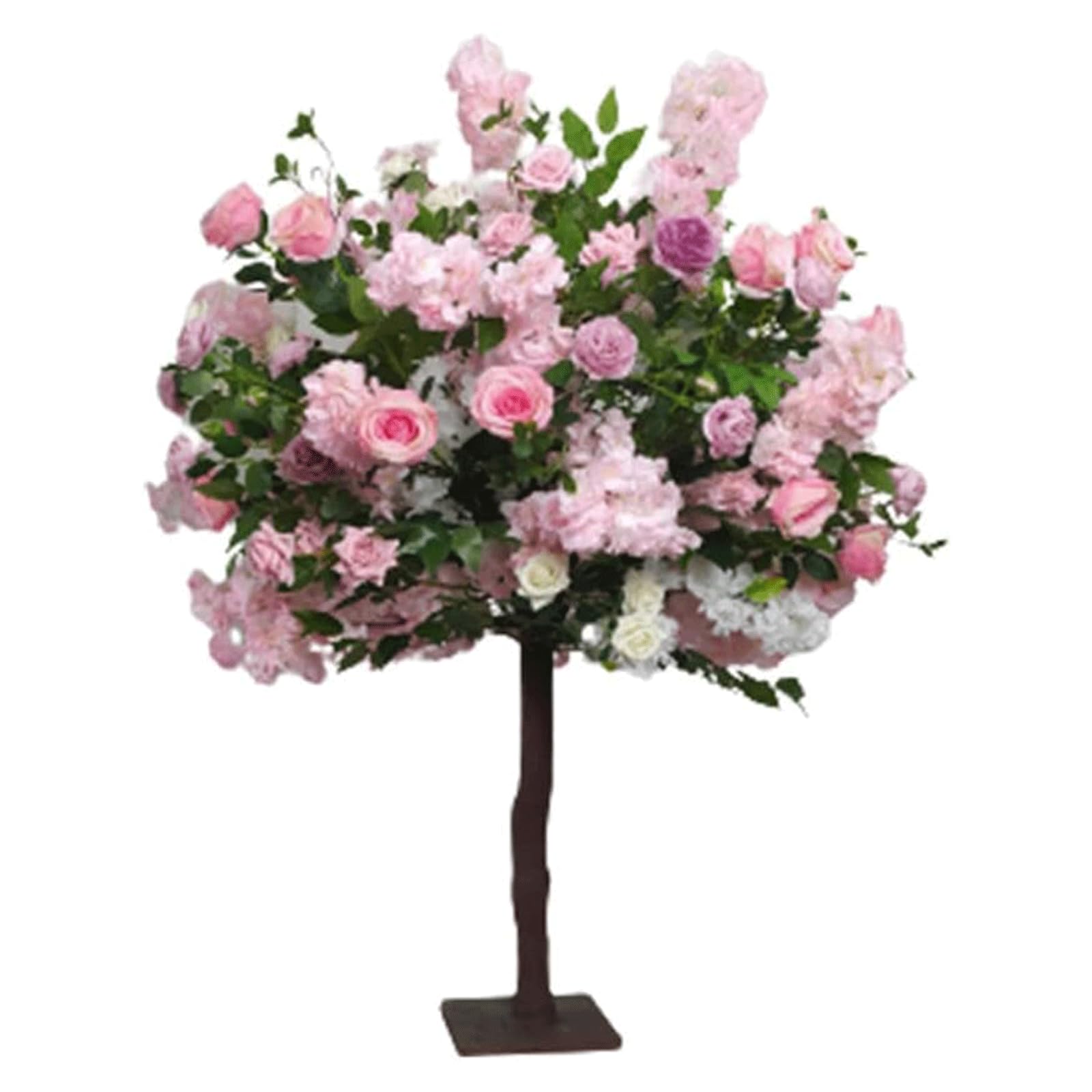 HCZKIUJY Gorgeous Artificial Trees Cherry Rose Tree Artificial Plants 120cm/3.9ft Fake Tree Realistic Indoor Outdoor Faux Plant