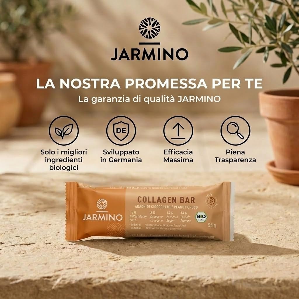 Barretta al Collagene | Barretta ad alto contenuto proteico Cioccolato alla Arachide 12x55g - Barretta ad alto contenuto proteico + senza olio di palma (Arachide)