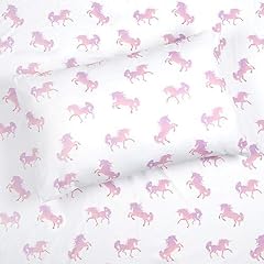 Kids Rule 4-Piece Pink Shaded Unicorn Sheet Set for Girls Kids - 1 Full Flat Sheet 1 Full