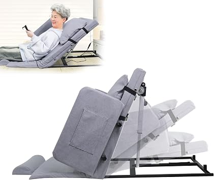 Lefeke Electric Care Bed with Motorized Backrest, Easy Up, Motorized Reclining Bed with Cushion, Angle Adjustment, Foldable Armrest, Remote Control, Includes Japanese Manual, Suitable for Elderly