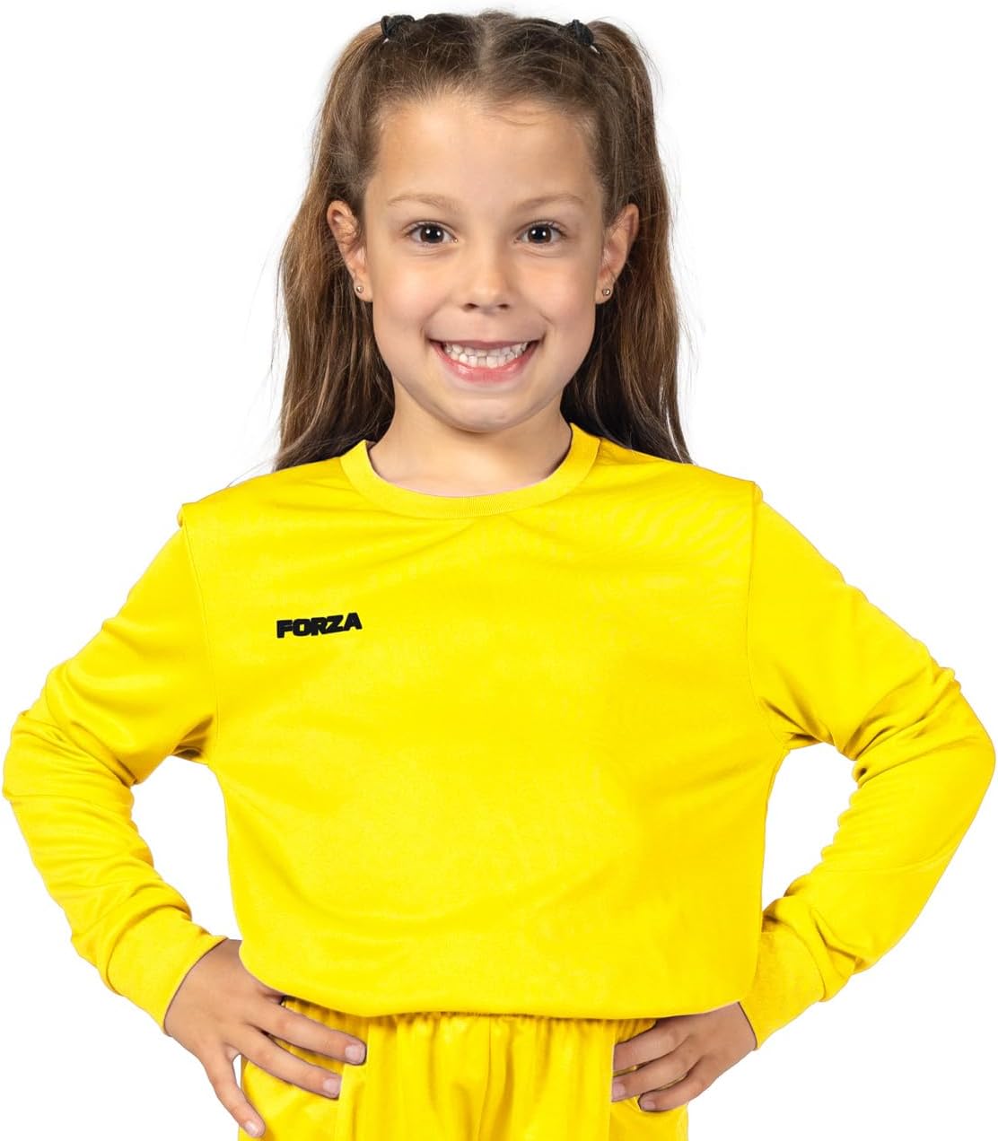 FORZA Kids Long Sleeve Soccer Jersey – Quick Dry Youth Sports Shirt, Ages 5-14, 11 Colours