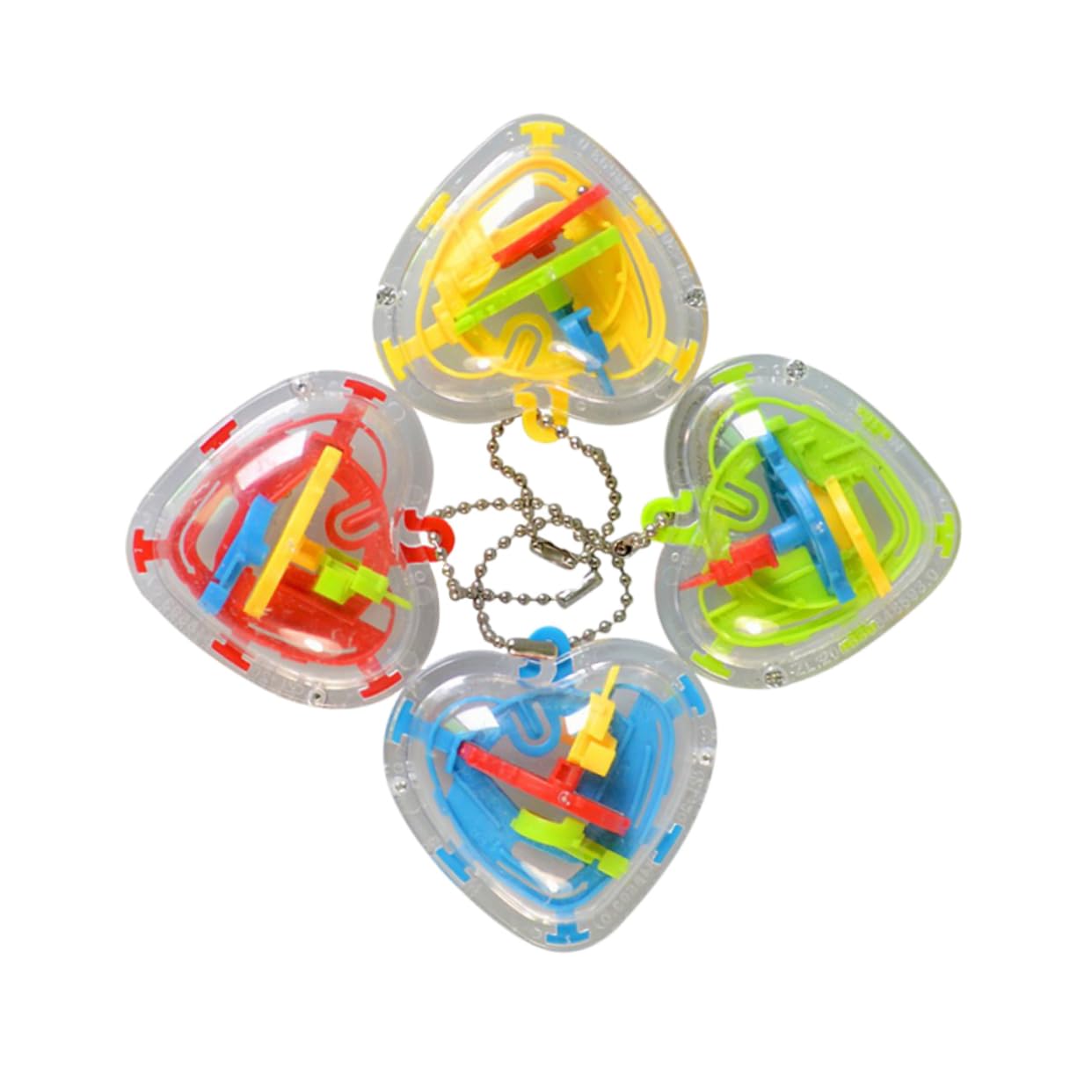 Toys 4pcs 3d Interactive Maze Game Maze Ball Kids Labyrinth Ball Keyring Maze Ball Toy Intellect Maze Ball Maze Ball Puzzle Three-dimensional Brain Teaser Brain Teasers Ball