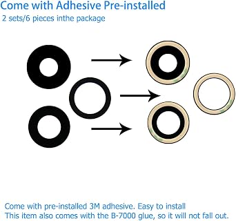 リアバックカメラレンズガラス交換用 iPhone 13 Pro & 13 Pro Max用 すべてのキャリア取り付け済み接着剤 取り付けマニュアルと修理ツールキット2セット