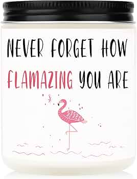 Flamingo Scented Candle - Birthday Gifts for Women Friends, Inspirational Cheer Up Gift for Best Friends Bestie Sister Coworker, Christmas Graduation Leaving Candle Present