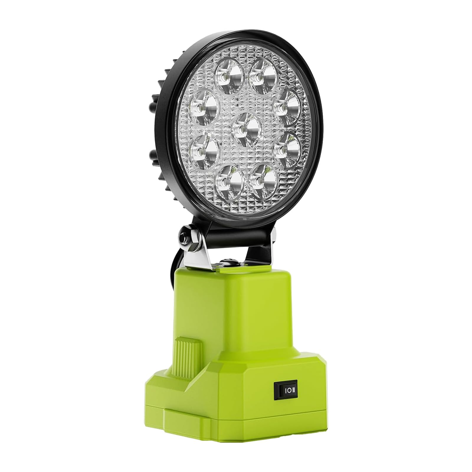 27W 2000LM Cordless LED Work Light, Portable Flood Light Compatible with Ryobi 18V Lithium‑ion Battery,180°Adjustable Outdoor Emergency Job Site Lamp