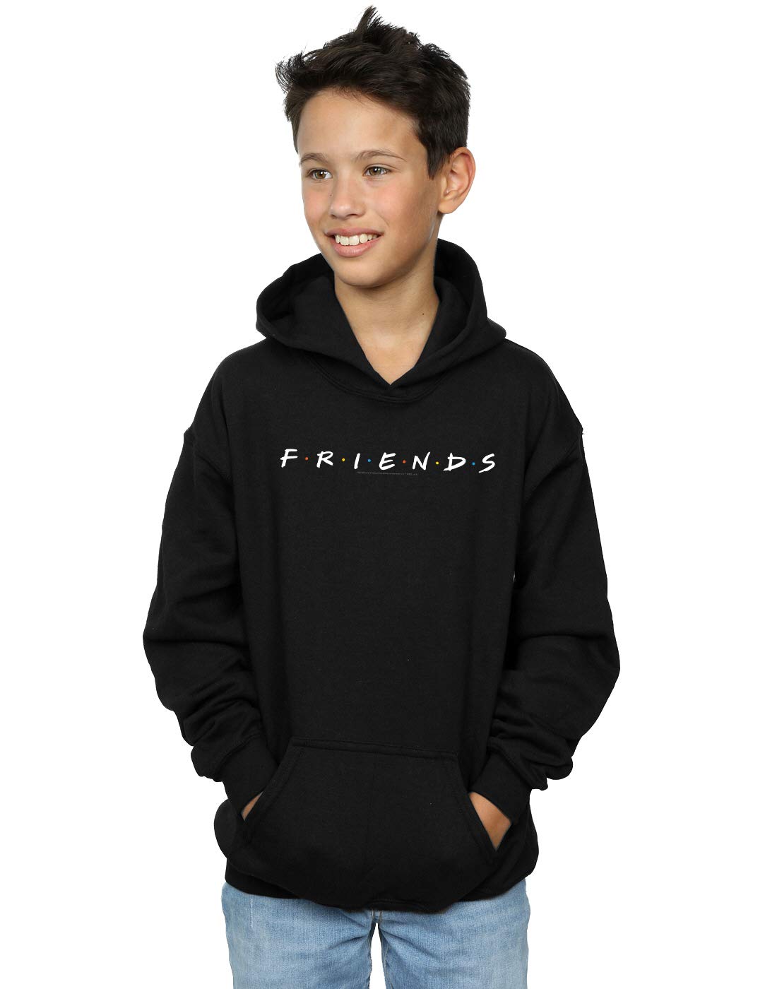 Friends Boys Text Logo Hoodie Black 9-11 Years