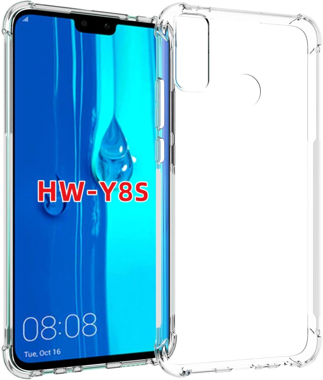 Custodia Cover Per Huawei Y8s | Silicone TPU Trasparente | Anti-urto E Anti-graffio | Design Lupo | Sottile E Leggera