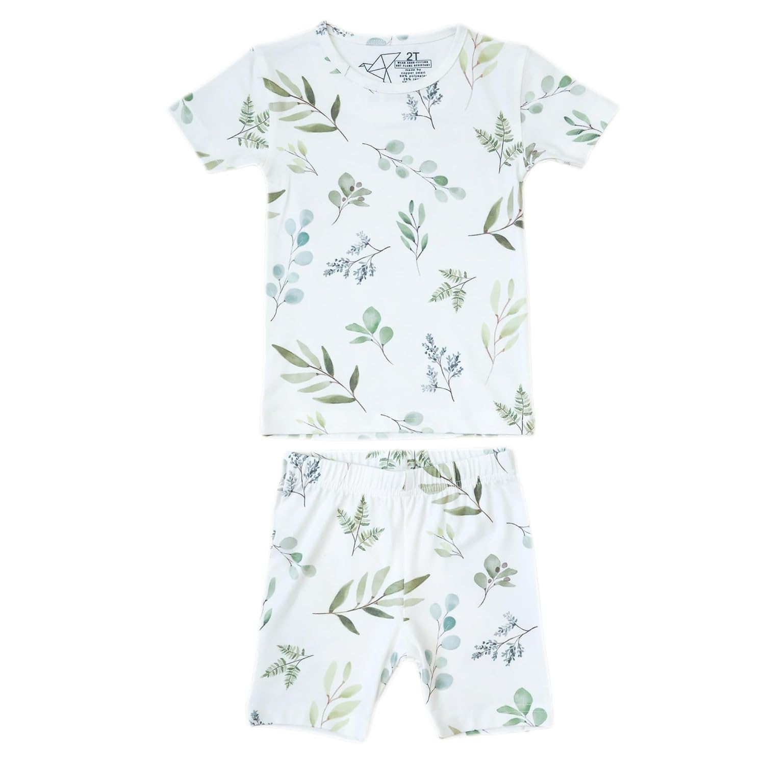 Copper Pearl Two Piece Short Sleeve Toddler Pajamas PJ Sets for Boys and Girls - Adorable Pattern Summer Pajamas Shorts to Keep Cool While Sleeping, Size 12 Months to 5T - Autumn