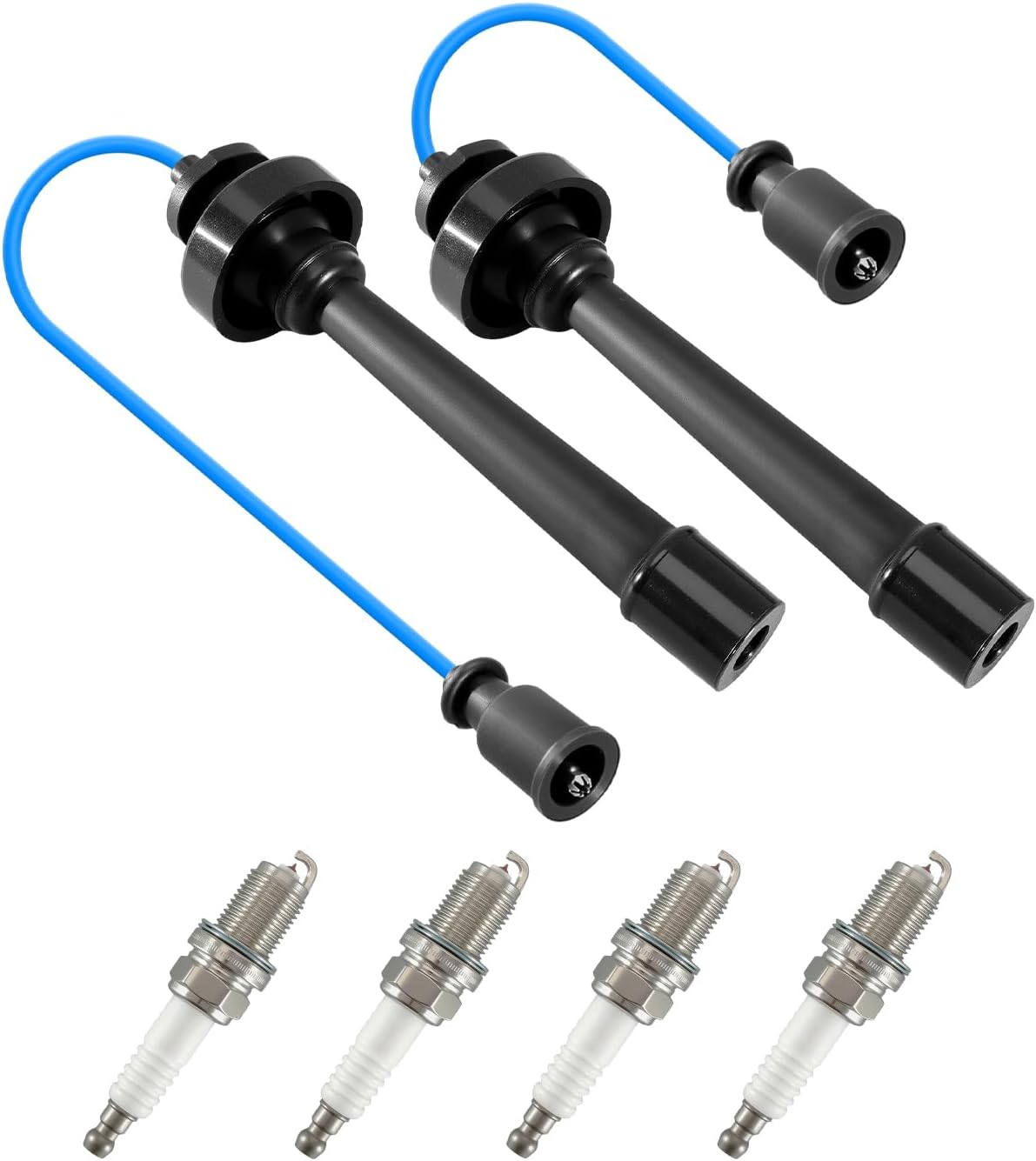 4 Pcs Iridium Spark Plugs with Ignition Spark Plug Wires Fit for Mitsubishi Eclipse Galant Lancer Mirage Outlander Chrysler Sebring Dodge Stratus Replace 671-4266 55200 8910 RC-ME96 9444K MD334043