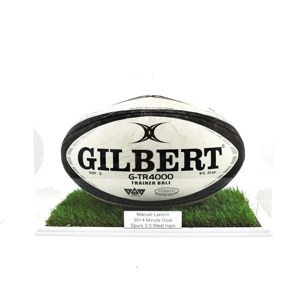 Rugby Ball Display Case Deluxe - Black Base (Mirror Back - View #9