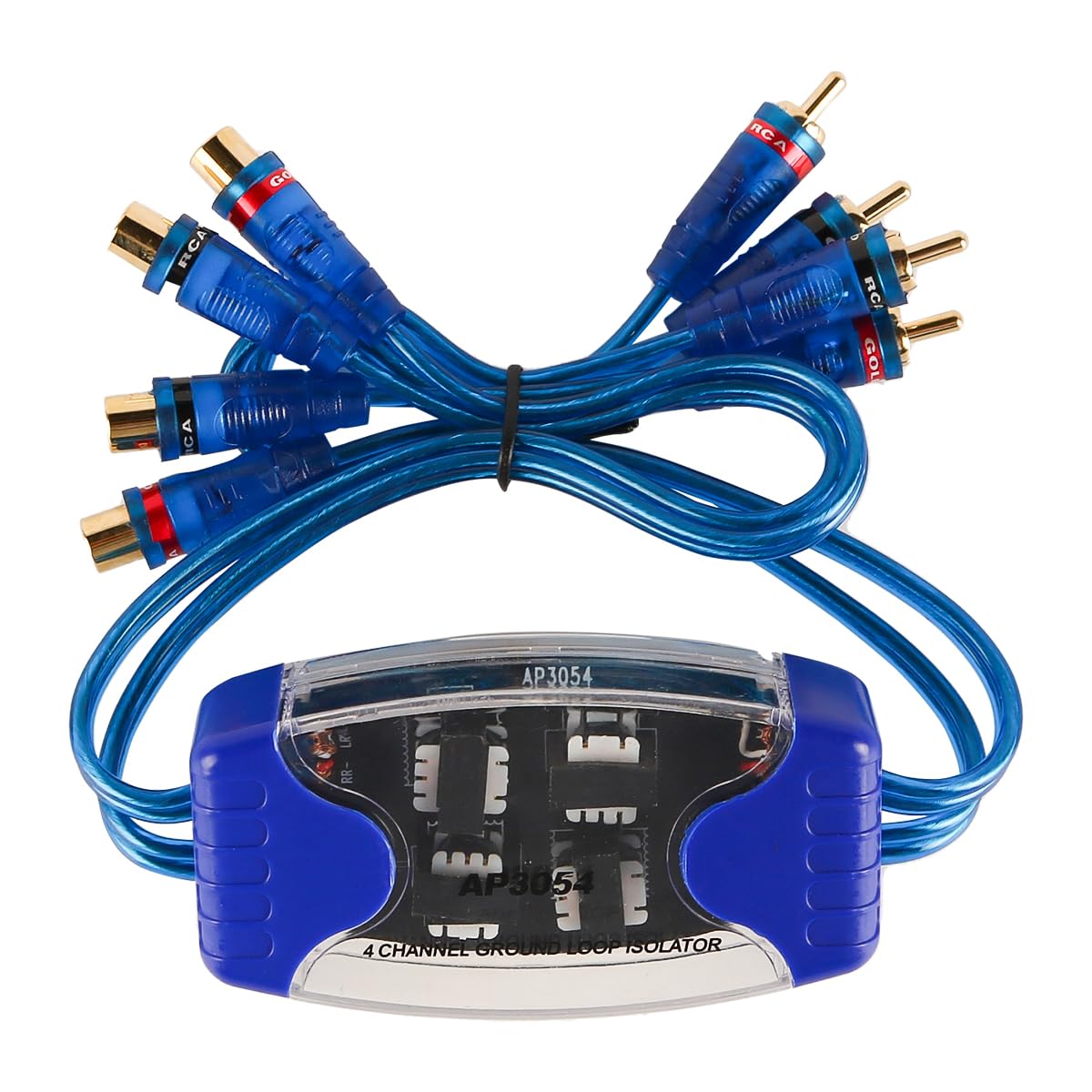 Filtro antirumore Audio RCA a 4 canali, isolatore di Loop di Terra, isolatore di Rumore Audio per Auto da 50 W per sistemi Audio per Auto con Amplificatore e Altoparlante (65 cm)