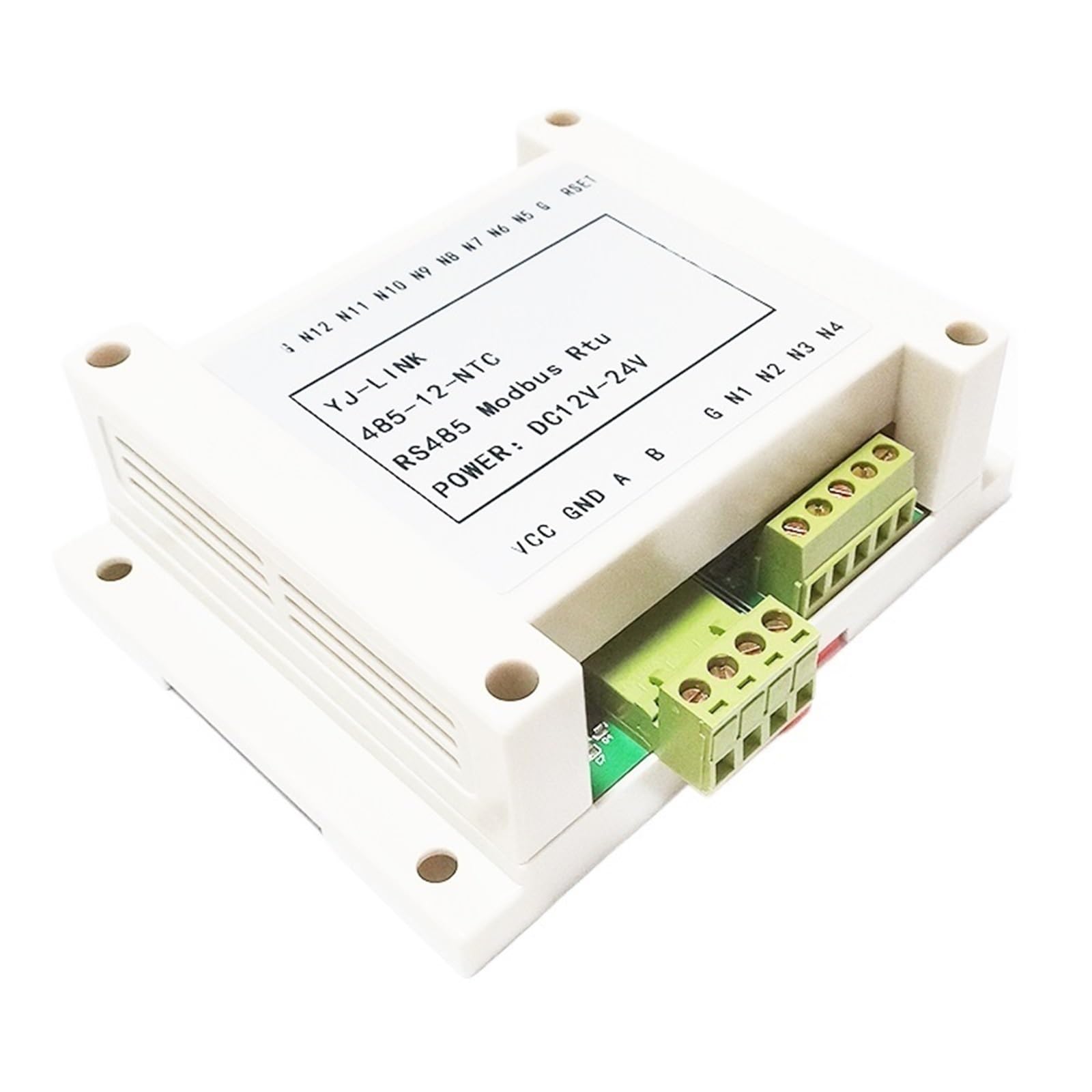 COKYIS 12 Channel NTC Temperature Transmitter 10K Thermistor To RS485 Modbus RTU Communication