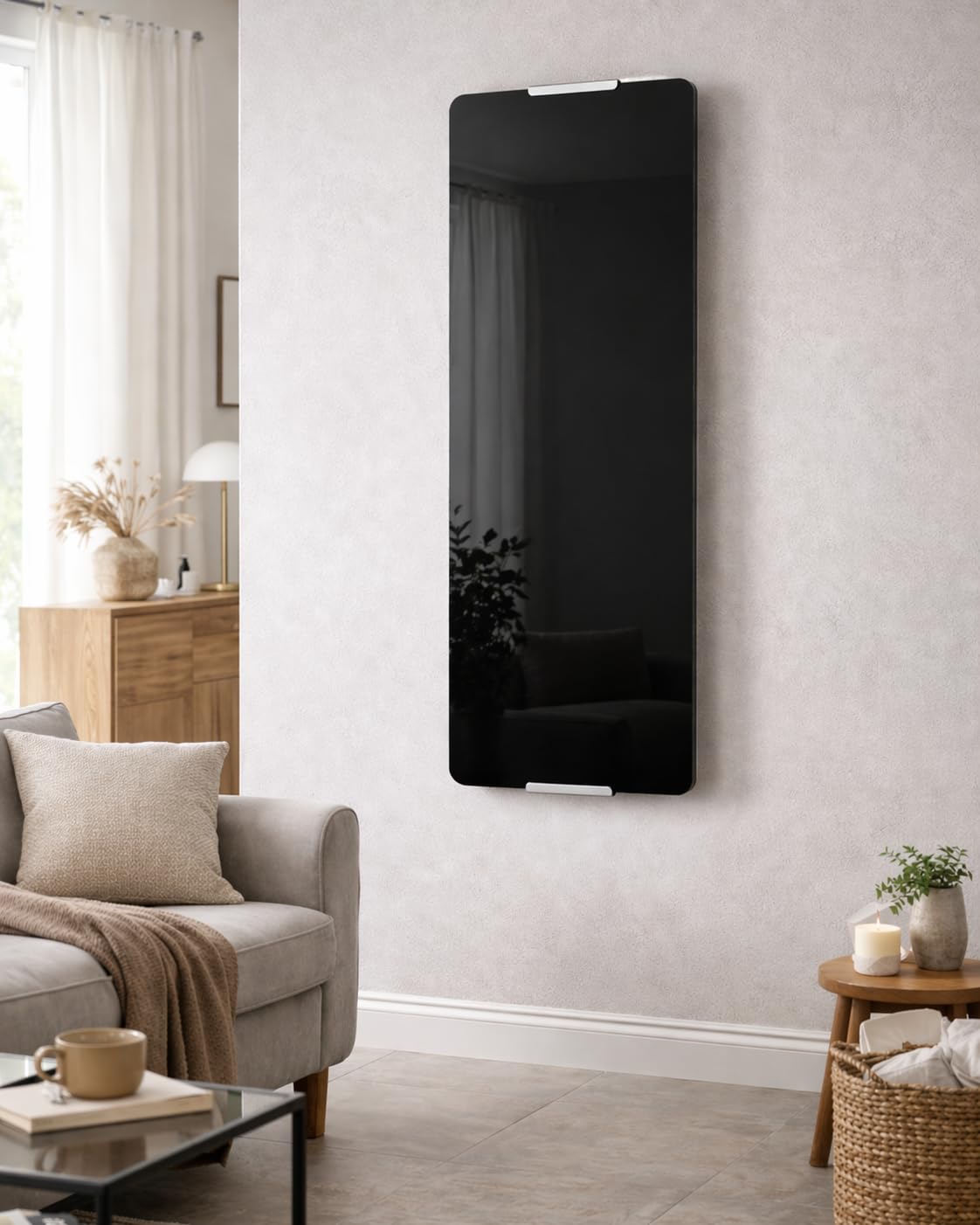 CHEMIN'ARTE Toallero Eléctrico para baño 600W, negro, Radiador Toallero Eléctrico Bajo Consumo IP24-2 toalleros de acero inoxidable