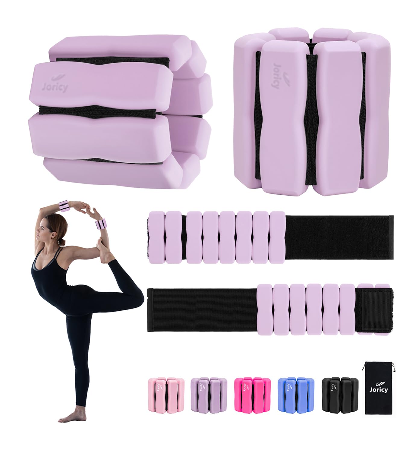 Zorplex 2 Pezzi Pesi da Polso, Pesi da Caviglia Regolabili (0,45 kg ciascuno), Bracciali Fitness Portatili per Camminata, Jogging, Yoga, Pilates, Aerobica ed Esercizi in Palestra (Rosa