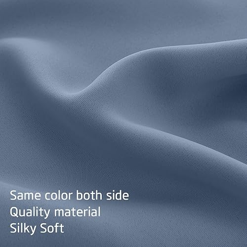 Miniatura 5 de NICETOWN Cenefas de cortina azul piedra para ventana de cocina, cortinas opacas pequeñas para armario, armario de granja, cortinas cortas con