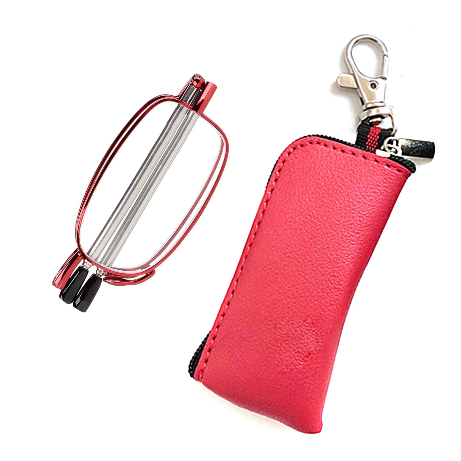 Składane Kompaktowe Okulary, Anti Blue Light Okulary do Czytania, Okulary dla Mężczyzn Kobiet (Color : Rouge, Size : 1.5)