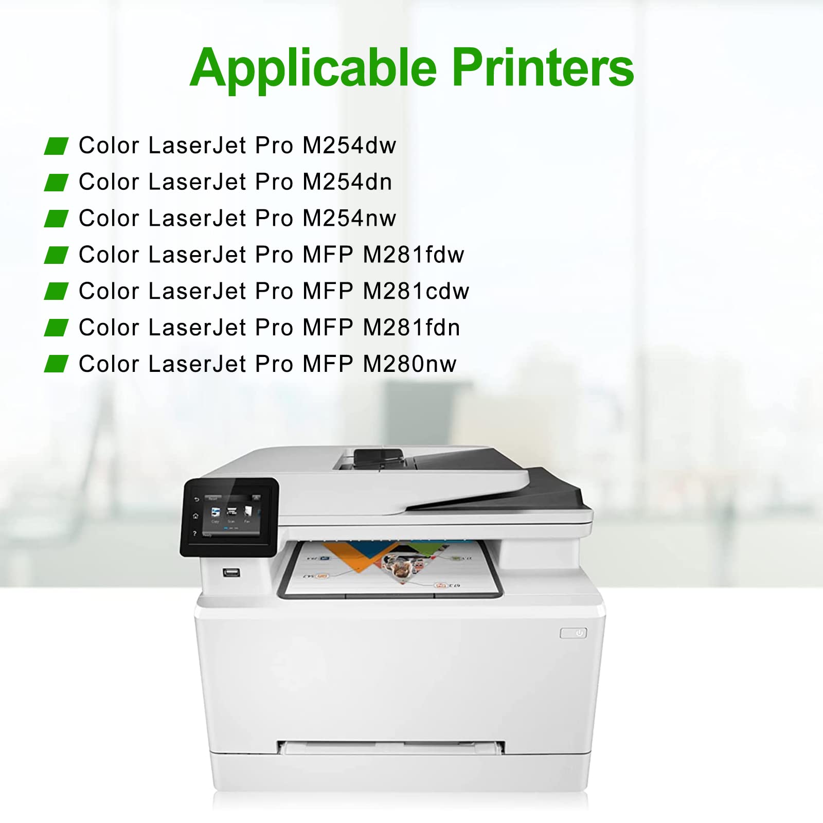 Lot de 4 cartouches de toner de rechange pour imprimante HP 202X CF500X CF500A 202A pour imprimante HP Color Pro MFP M281fdw M281cdw M254dw M281fdn 281fdw M254 M281 (noir, cyan, jaune,