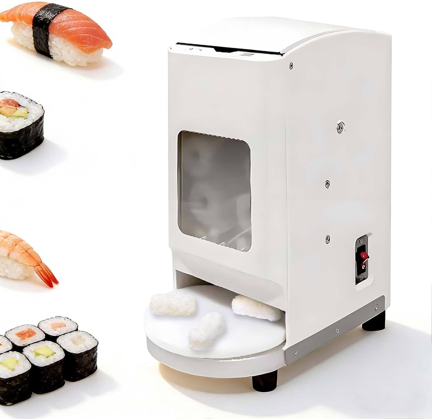 YXYLJOZ Professional Commercial Rice Ball Machine 1200 Pieces/Hour, Automatic Sushi Former with Sensor Turntable, For Sushi Bars, Food Trucks, Kitchens (22g)