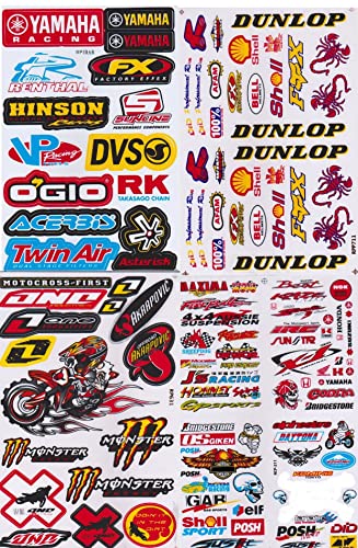 sponsor 4 x Wetterfeste Vinyl Aufkleber Sticker Bomb Promotion Angebot Tuning Motorrad Auto Rally 4 Bögen vorgestanzt 26,5 x 17,5 cm