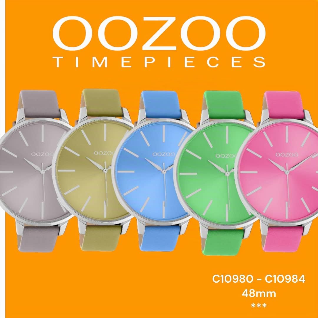 Oozoo Vintage Damen Uhr - Armbanduhr Damen mit 16mm Lederarmband - Analog Damenuhr in rund