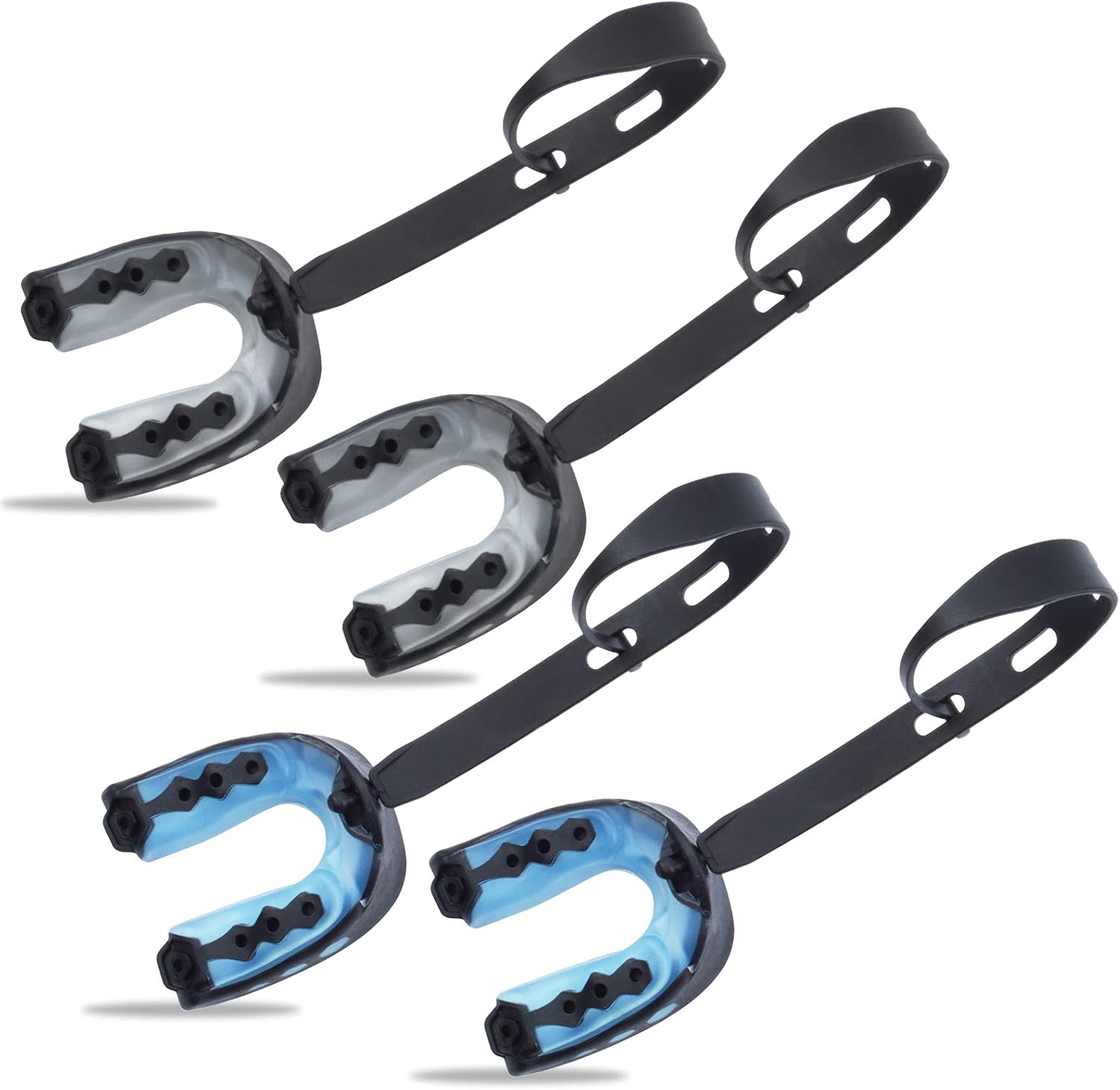 4 Pack Football Mouth Guard, Soft Mouth Guard with Strap, Football Mouthpiece for