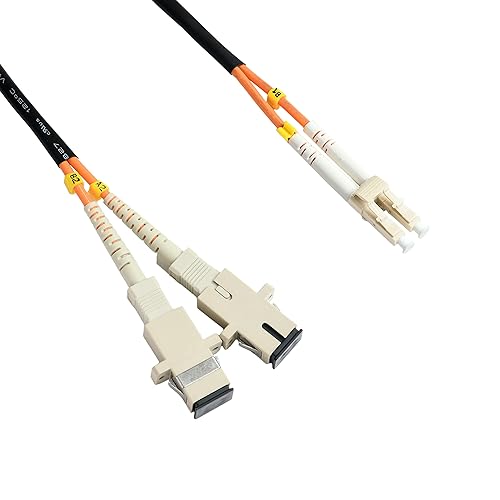 Miniatura 2 de Cable adaptador de fibra óptica LC a SC de 1 pie multimodo OM1 62.5125 dúplex, LC macho a SC hembra Cable adaptador de fibra - 1.0 ft (1 pie)
